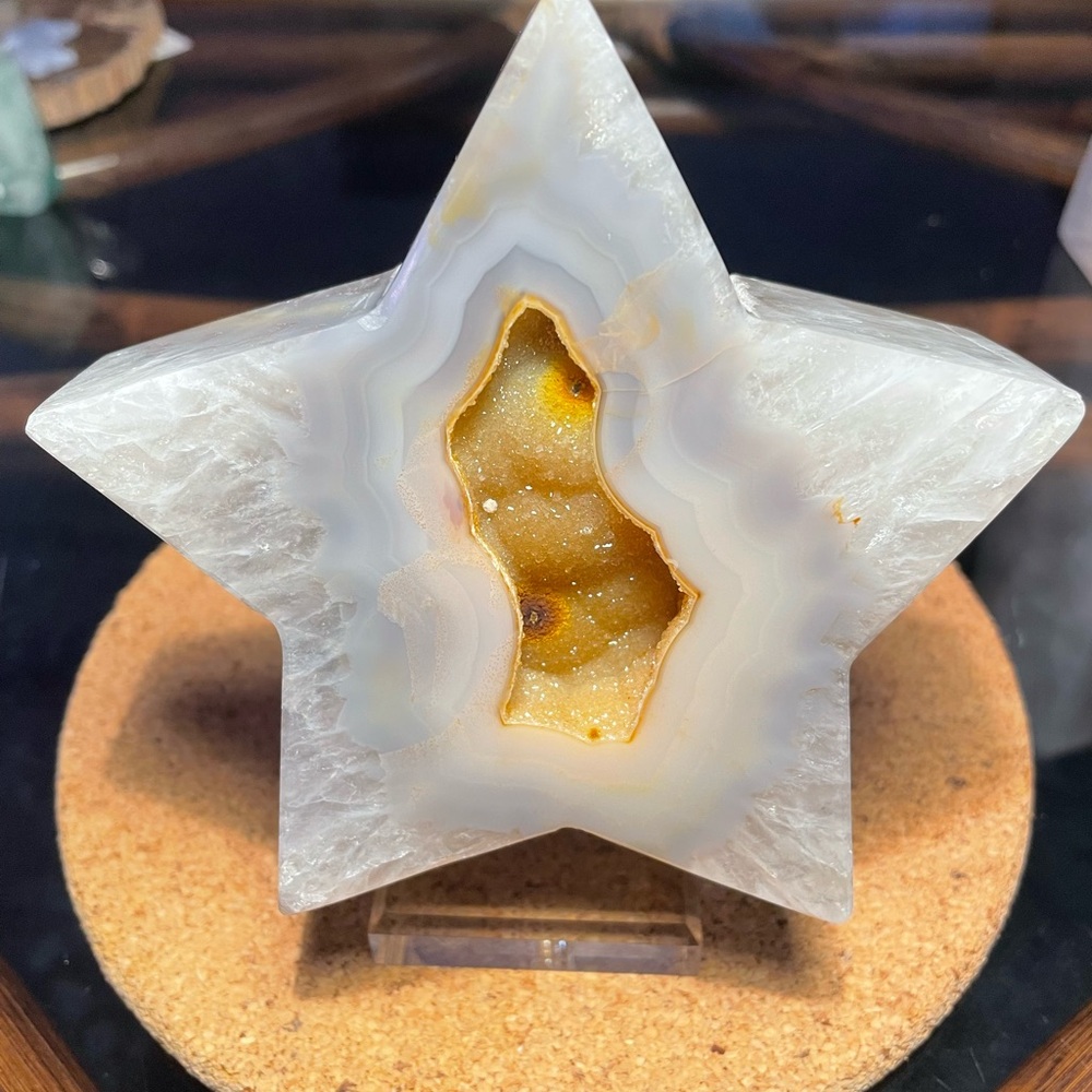 Large Druzy Agate Star